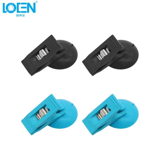 Ochoos 2 x Clips Window Mount Suction Cap Clip Plastic Sucker Removable Holder For Sunshade Curtain Towel Ticket Size: black 