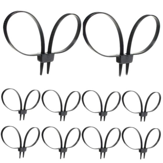 10 Disposable Restraint Zip Tie Handcuffs Double Cuff Self Locking Nylon Plastic 