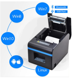 Pos 80mm Thermal Receipt Printer with Bluetooth USB Port Ticket Check Printer With Auto Cutter For Mobile Android Wins
