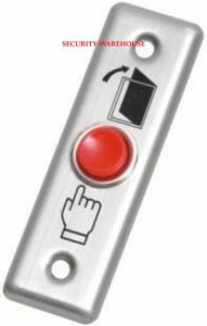 Stainless steel square out switch exit button +finger logo red button narrow