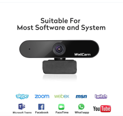 Webcam Factory with Microphone 1080P HD Webcam with Privacy Cover Streaming Computer Web Camera