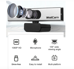 Webcam 1080P Full HD Web Camera Built-in Microphone USB Web Cam for PC Computer Mac Laptop Desktop Youtube Skype Win10