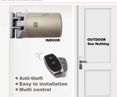 No Wiring Easy to Installation More Secure Anti-Theft 433MHz Invisible Sliding Door Lock with 2 Remotes