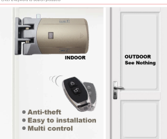 No Wiring Easy to Installation More Secure Anti-Theft 433MHz Invisible Smart Lock with 2 Remotes