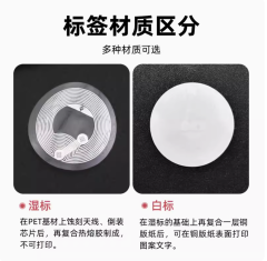 復旦F08芯片RFID電子標籤13.56MHz高頻IC不乾膠射頻標籤貼14443A