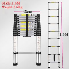 1.4 M Multifunctional retractable ladder aluminum alloy thickening folding ladder bamboo household