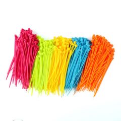 100Pcs/Pack Resueful Colorful Practical Mixed Color Plastic Cable Ties Strap 102mm X 2mm Zip Tie Cab