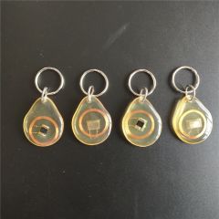 13.56MHZ MF 1K S50 FM11RF08 F08 NFC Transparent Trops of Glue Card RFID Key Tag Key Ring - 20PCS