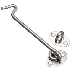 200 mm/8 inch Stainless Steel Door Lock Heavy Duty Cabin Hook and Eye Lock for Shed Gate or Garage D