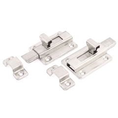 2pcs 2 Inch Door Lock Latch Slide Barrel Bolt Clasp Locker Silver