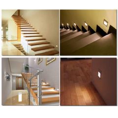 2pcs/Lot Indoor PIR Motion Sensor Led Stair Light Infrared Human Body Induction Lamp Recessed Steps 