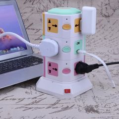 3 Layer Power Socket Universal Smart Electrical Socket Plugs 11 Outlet 2 USB Ports Surge Protector