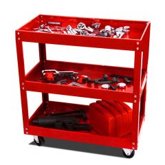 3 Tier Shelf Heavy   Workshop Garage DIY Tool Storage Trolley Wheel Cart Tray Capacity for Holding H