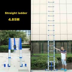 4.85M Straight Ladder JJS511 Portable Household Extension Ladder Thicken Aluminium Alloy Single-side