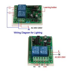 433MHz Wireless Remote Control Switch 2CH Relay Receiver Module + Learning Code 1527 Transmitter rem