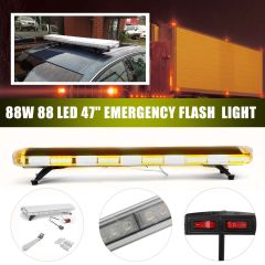 47inch 88W Car LED Flash Emergency Beacon Light 88LED Response Strobe  Light Amber/White For Car Tru