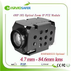 4MP 2592X1520 IP PTZ Camera Module  X18 Optical Zoom 4.7-84.6mm lens RS485 / RS232 Support PELCO-D/P