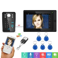 7"Wired / Wireless Wifi RFID Password Video Door Phone Doorbell Intercom System Support Remote APP u