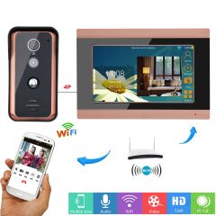 7 inch Wired Wifi Video Door Phone Doorbell Intercom Entry System with 1000TVL Wired IR-CUT Camera 