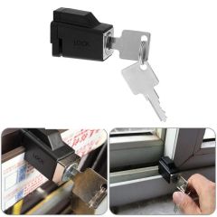 Aluminum Alloy Restrictor Lock Cabinet Latch Locks Child  Safety Sliding Window Restrictor