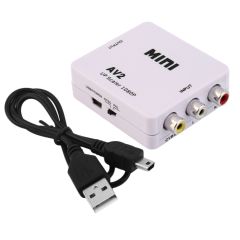 Composite AV CVBS 3RCA to HDMI Video Converter Adapter Full HD 720P 1080P For HDTV VCR DVD VHS PS3 X