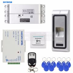 DIYSECUR Electric Mortise Lock Fingerprint 125KHz RFID ID Card Reader Door Access Control System Kit