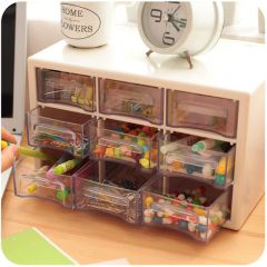 Debris Cabinets Plastic 9 Jewelry Storage Box Lattice Portable Amall Drawer Sorting Grid Desktop Off