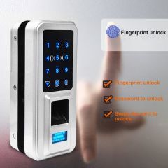 Digital Glass Door Lock Touch Screen Fingerprint Password RFID Card Door Lock Keyless Security Smart