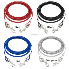 Dog Tie Out Down Cable Lead Leash Extention Chew Proof Wire for Outdoor Yard Camping Fit 