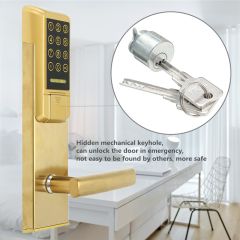 Electronic Digital Smart Password Door Lock Silver/Gold Keypad Touch Screen With RFID Card Wear-resi
