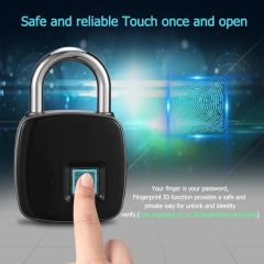 Fingerprint Padlock Smart Fingerprint Lock IP66 Waterproof Dustproof Design Keyless Anti-theft 