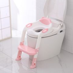 Folding Baby Potty  Toilet Training Seat with Adjustable Ladder Portable Urinal Potty