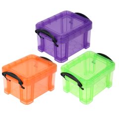 Home Furnishing Mini Lock Box Candy Color Storage Box Table Earrings Jewelry Organizer Plastic Stora