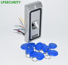 LPSECURITY Biometric Fingerprint RFID Reader Access Controller with 20pcs keychain tags WG26 500 use