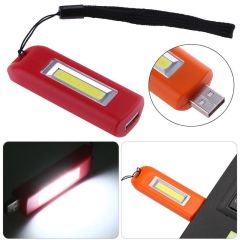 Mini Portable Flashlight USB Rechargeable COB LED Flashlight Emergency Lamp Keychain Backpacking Cam