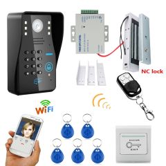 Mountainone Waterproof 720P Wireless WIFI RFID Password Video Door Phone Doorbell Intercom System 