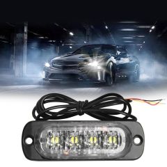 New 4 LED 12-24V Ultra-slim Car Vehicle Truck Strobe Flash Light Rear Side Light Car Emergency Warni