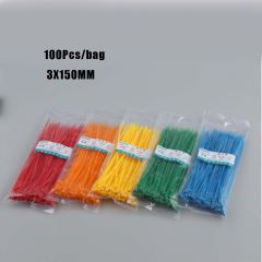 New Arrival 100Pcs/bag 3X150MM Self-Locking White BlACK Red Blue Yellow Nylon Wire Cable Zip Ties