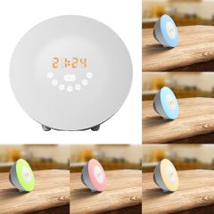 New Digital Alarm Clock with Simulation Sunrise LED Lights Wake Up FM Radio Colorful Light Touch Sen