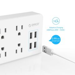 ORICO Electronic Strip Socket US Plug Power Strip  2 AC 4 AC Outlet Surge Protector 4 USB Charger 