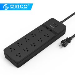 ORICO FPC USB Power Strip USB Socket Surge Protector 6/8/10 AC Outlets 2 USB Charging Ports 5V/2.4A