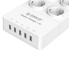 ORICO HPC-4A5U UK/US/EU Plug Electrical Socket 5 x 5V2.4A USB Charger Ports with 4 Outlet Surge Prot