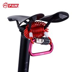 PAW Mini Bike Bicycle Zinc Alloy Lock Helmet Steel Cable Leopard hook Lock Anti Theft Password Lock 