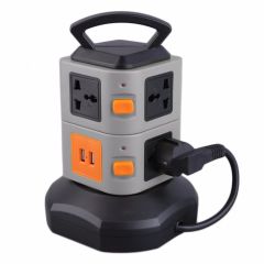 PC+ABS Anti-thunder Overload Protector 7 Outlet 2 USB Ports 2 Layer Socket EU Surge Protector Power 