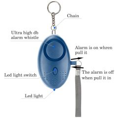Personal Alarm With LED Light 120DB  Anti Lost Wolf Self-Defense Safety Attack Emergency Alarms For 