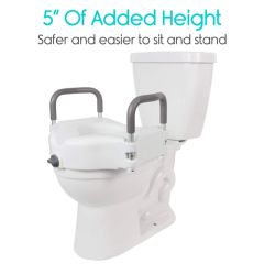 Portable Elevated Riser with Padded Handles - Toilet Seat Lifter for Bathroom Safety - Assists Disab