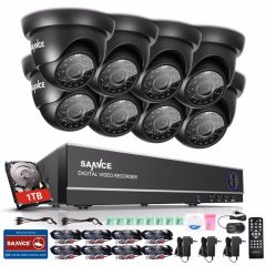 SANNCE 8CH 1080P HDMI CCTV System 8pcs 720P Dome Security Cameras IR Night Vision Outdoor CCTV Video