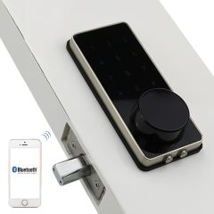 Silver Zinc Alloy Home Smart Bluetooth Electronic Touch Screen Code Password Lock Deadbolt Door Lock