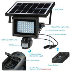 Solar Power Waterproof IR DVR Security Camera 720P PIR Motion Detection Video Record Outdoor Securit