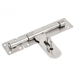 Stainless Steel Garage Door Gate Security Barrel Bolt Latch Padlock Hasp Silver